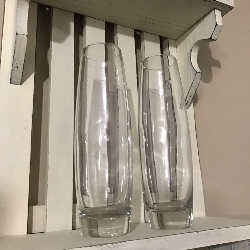 Libbey‎ Bud Vases 2 Clear Glass